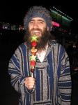 [I put on my hoodie and wizard hat and cast a spell with my fruit wand!]